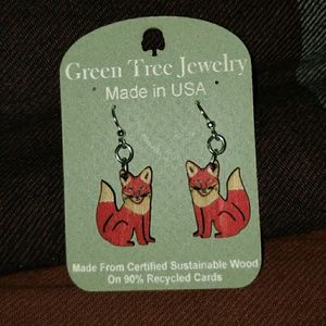 FOX WOOD EARRINGS